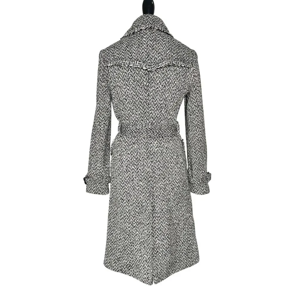 Banana Republic | Women | Vtg Tweed Herringbone Wool Blend Trench Coat | Small - Picture 3 of 16